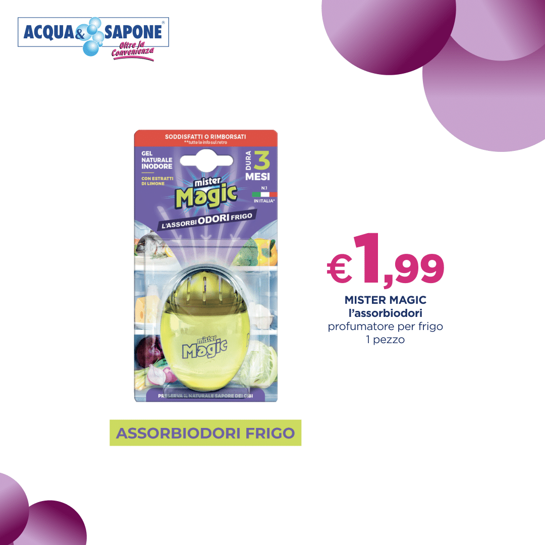 Offerta Mister Magic assorbiodori frigo - profumatore per frigorifero 1 pezzo a 1,99€ da Acqua & Sapone