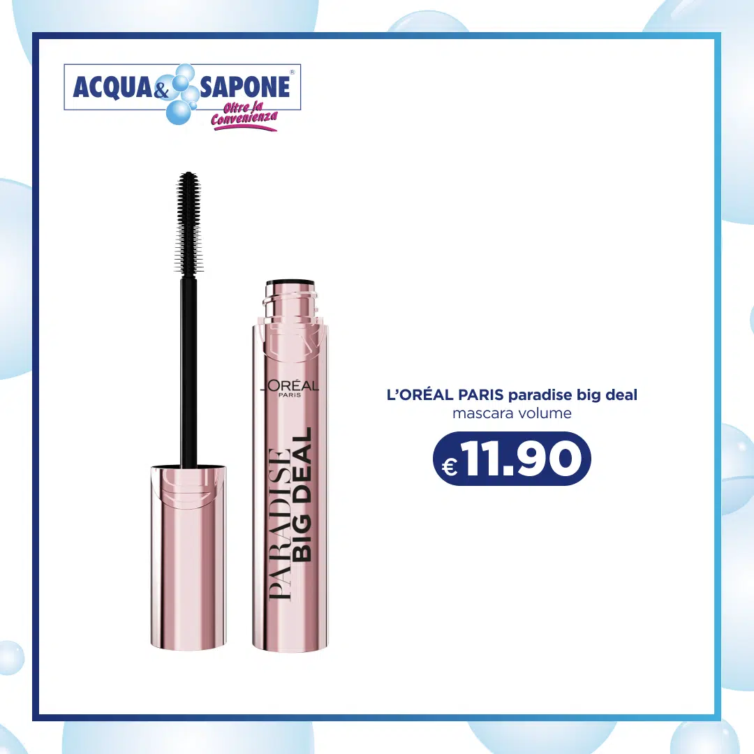 L’Oréal Paris mascara volume per ciglia definite e look intenso.