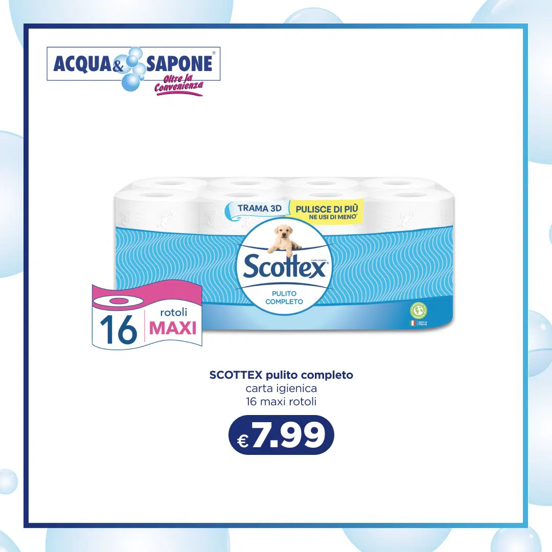 Scottex Carta igienica 16 maxi rotoli.